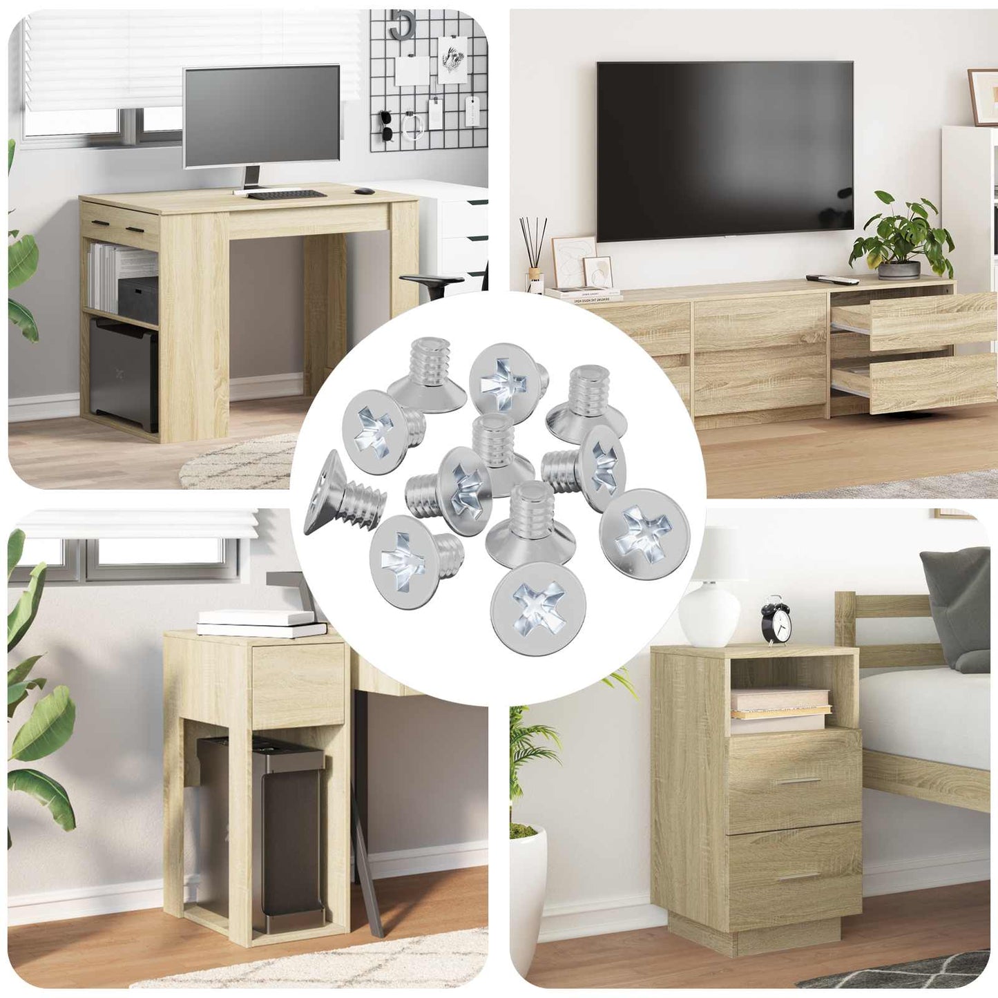 VidaXL vis à tête fraisée 32727 pcs fer argenté