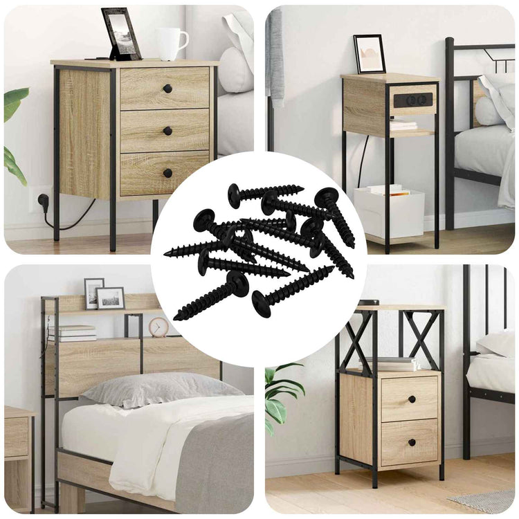 VidaXL clou autotaraudeur 9000 pcs acier noir