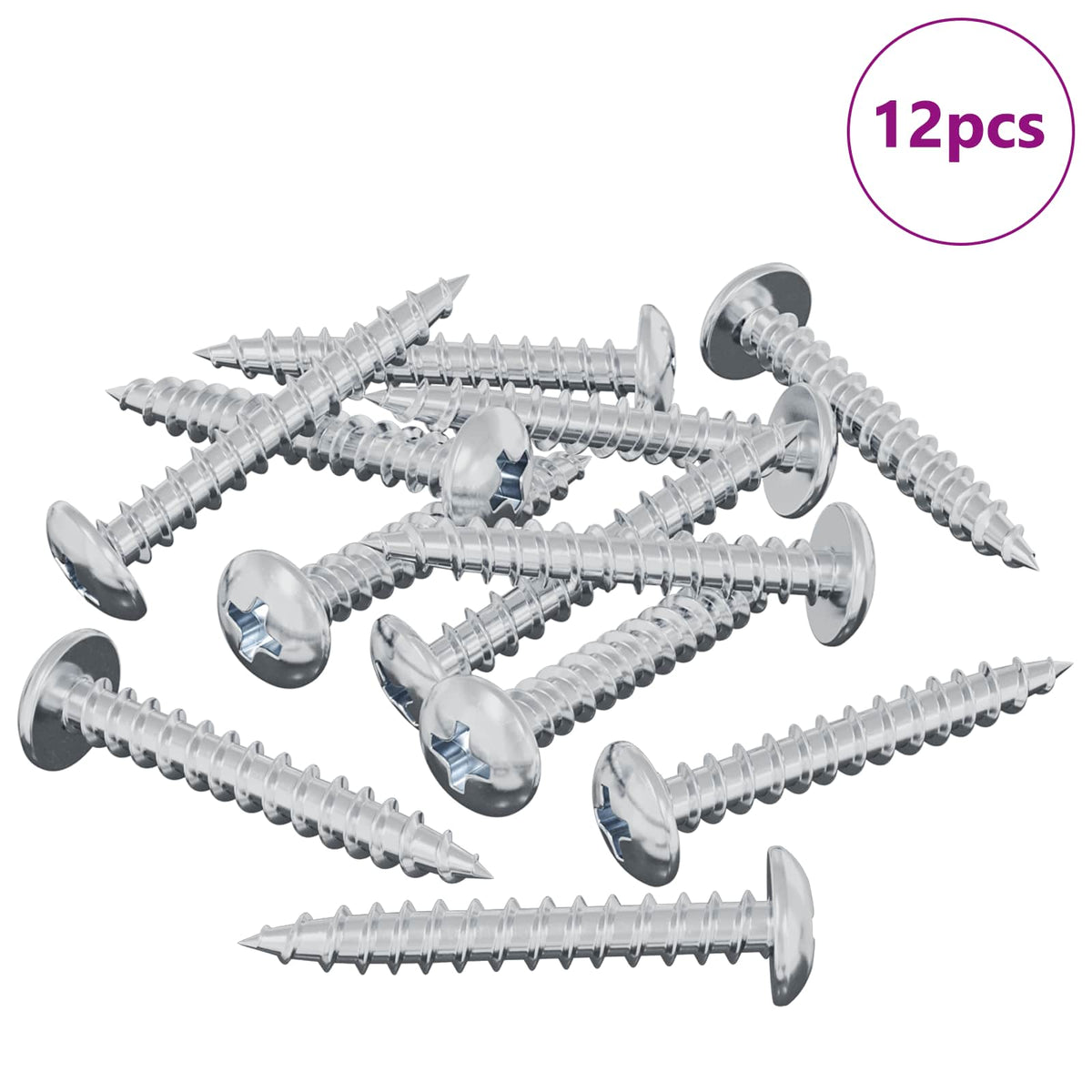 Vidaxxl vis à bois 12 pcs argent m4 x 28 mm fer