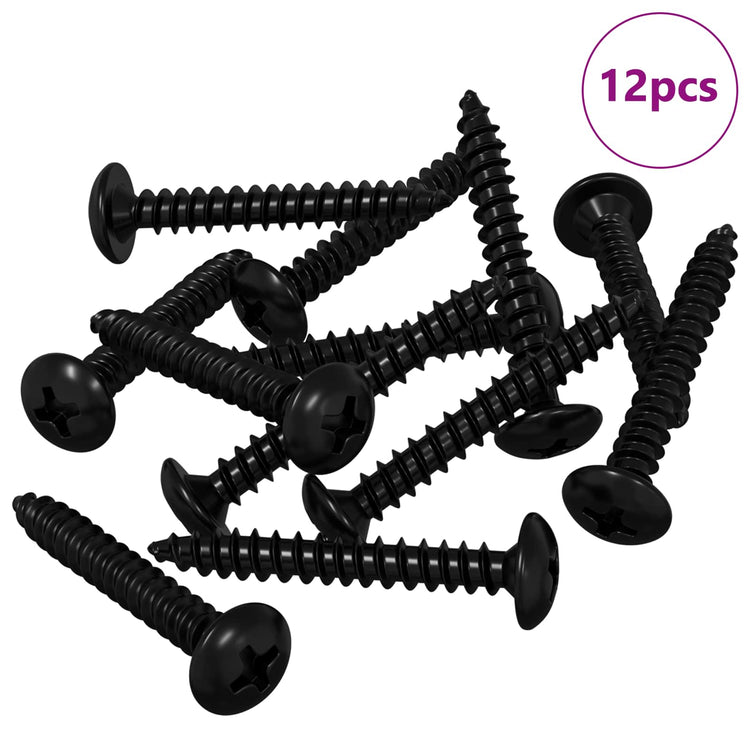 VidaXL clou de robinet 12 pcs noir m4 x 28 mm acier