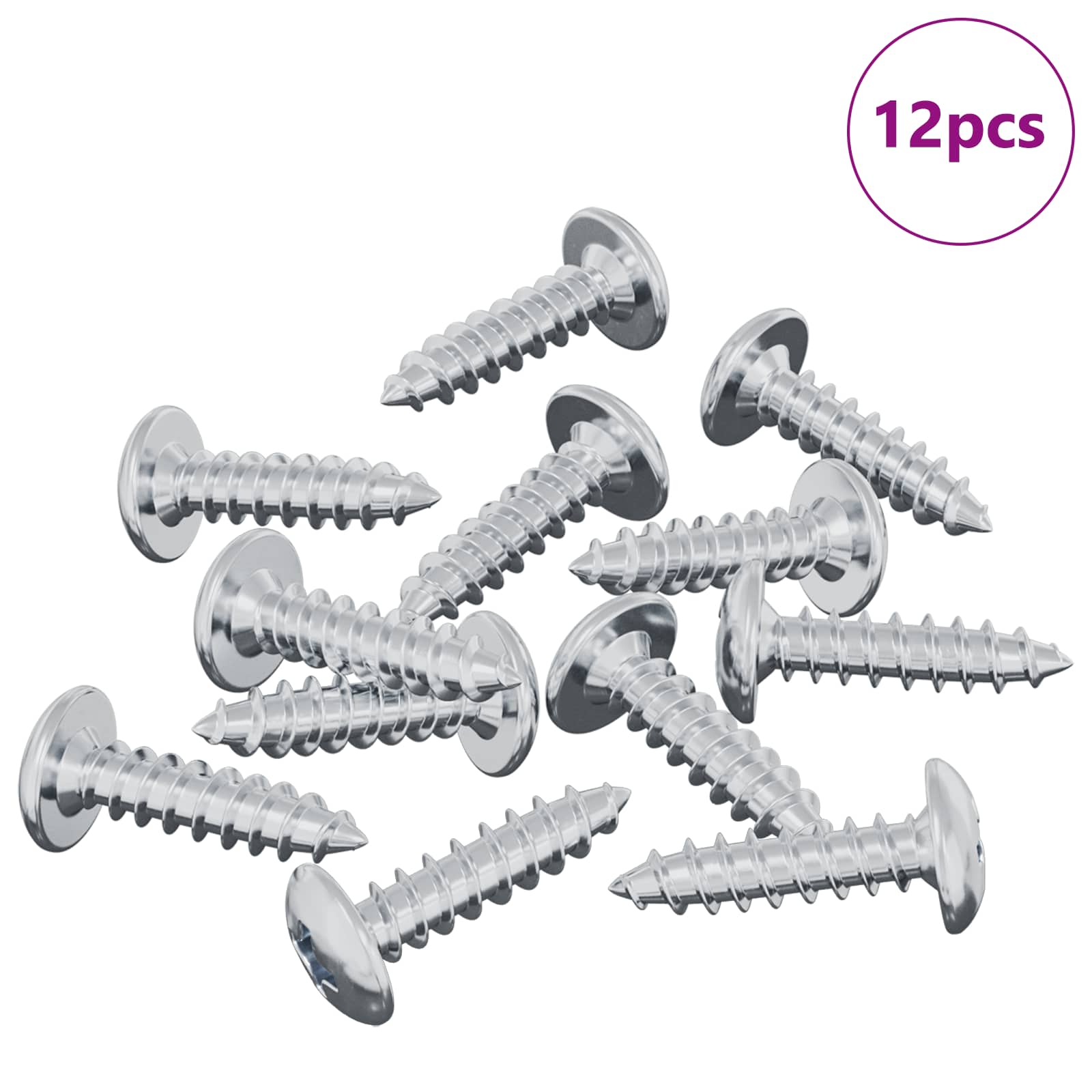 Vidaxl boulon 12 pcs argent m4 x 16 mm acier