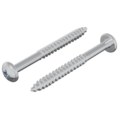 Vidaxl vis à bois 2 pcs argent 9,8 x 53 mm acier