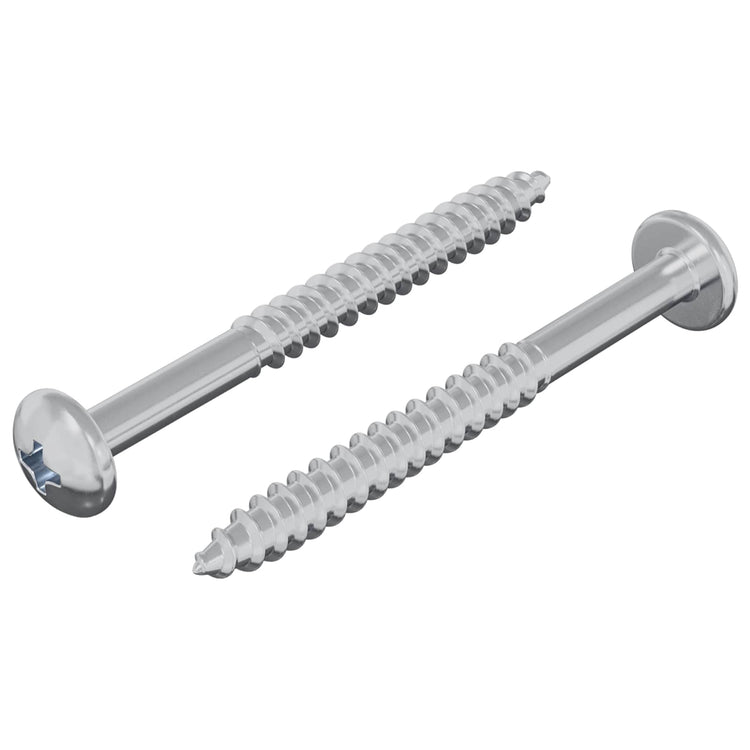 Vidaxl vis à bois 2 pcs argent 9,8 x 53 mm acier