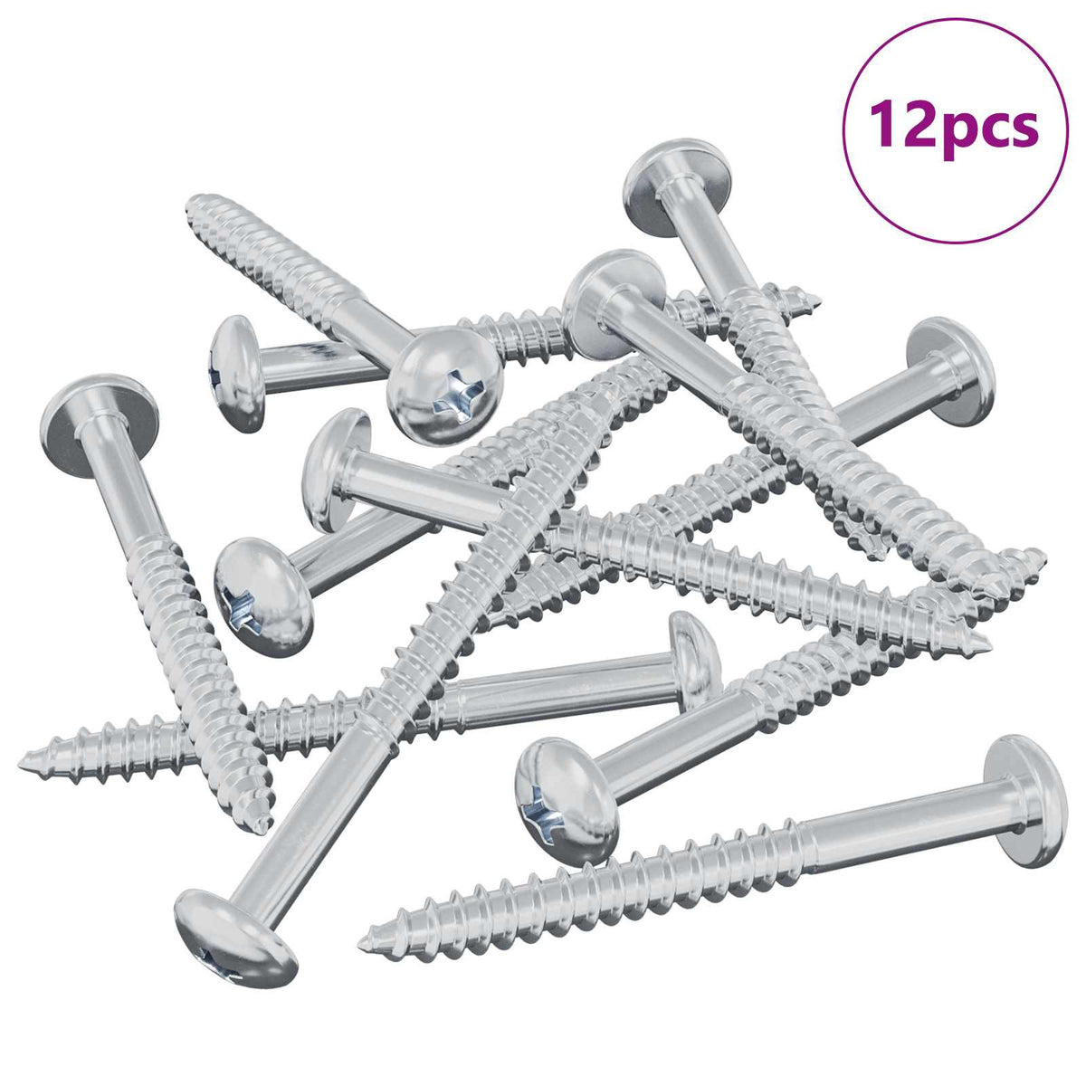 Vidaxxl vis à bois 12 pcs argent 9,8 x 53 mm acier