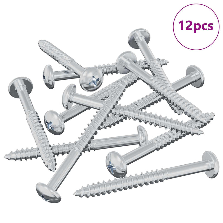 Vidaxxl vis à bois 12 pcs argent 9,8 x 53 mm acier