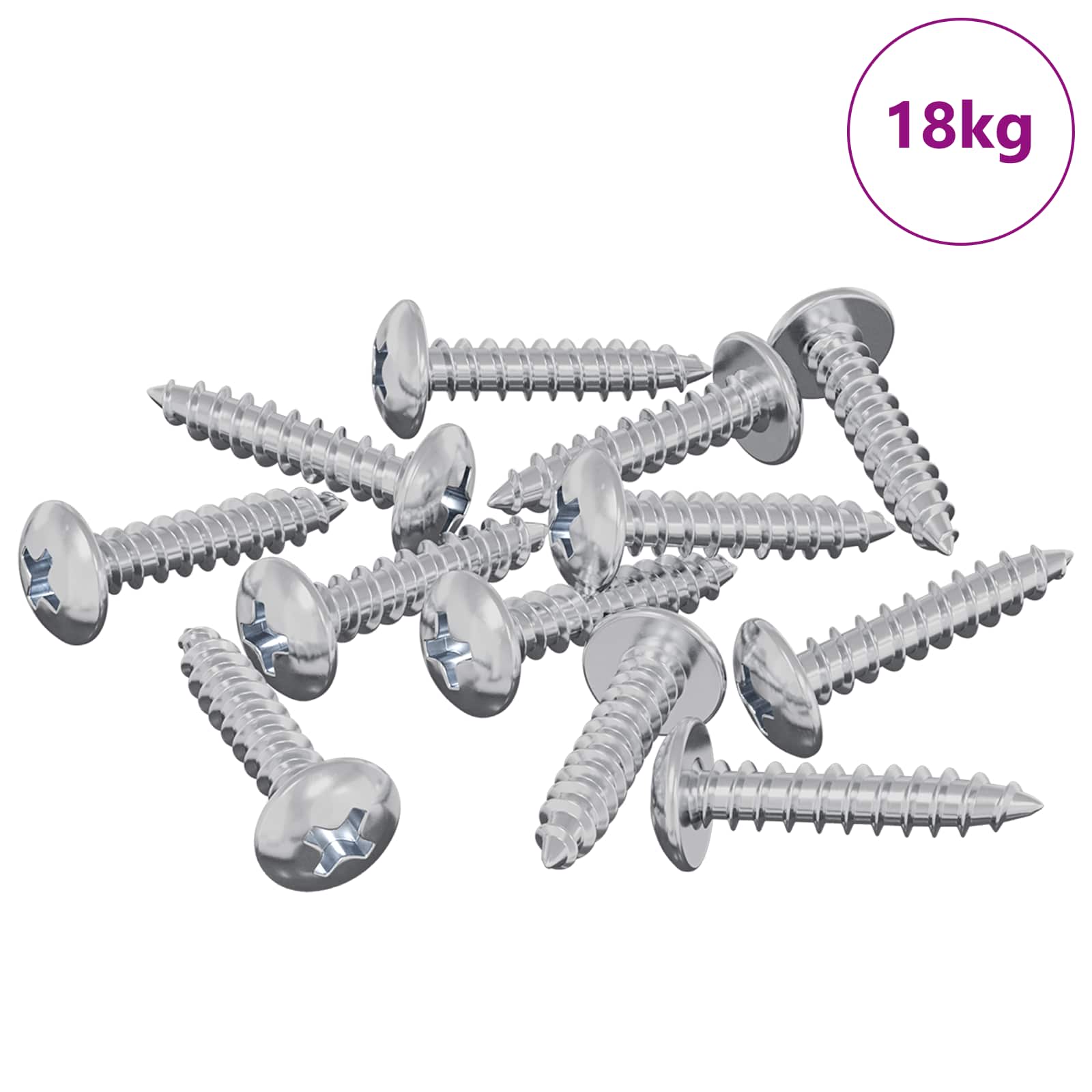 Vidaxxl vis à bois 10976 pcs acier argenté