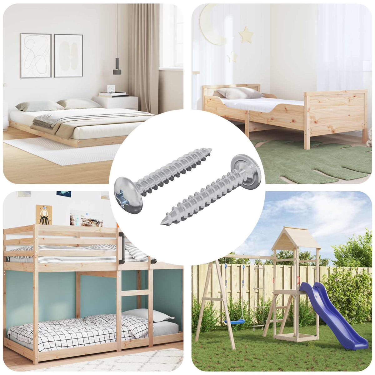 Vidaxxl vis à bois 2 pcs argent m4 x 25 mm acier