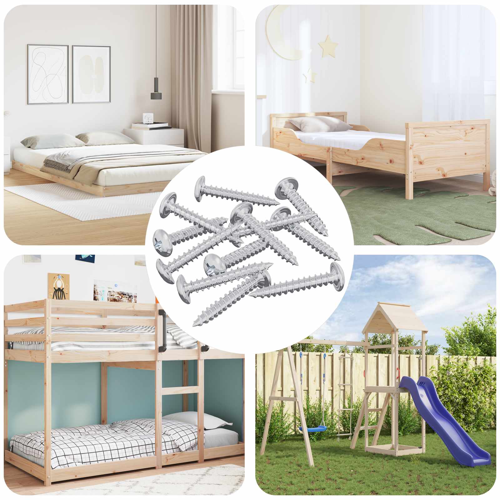 Vidaxxl vis à bois 12 pcs argent m4 x 25 mm acier