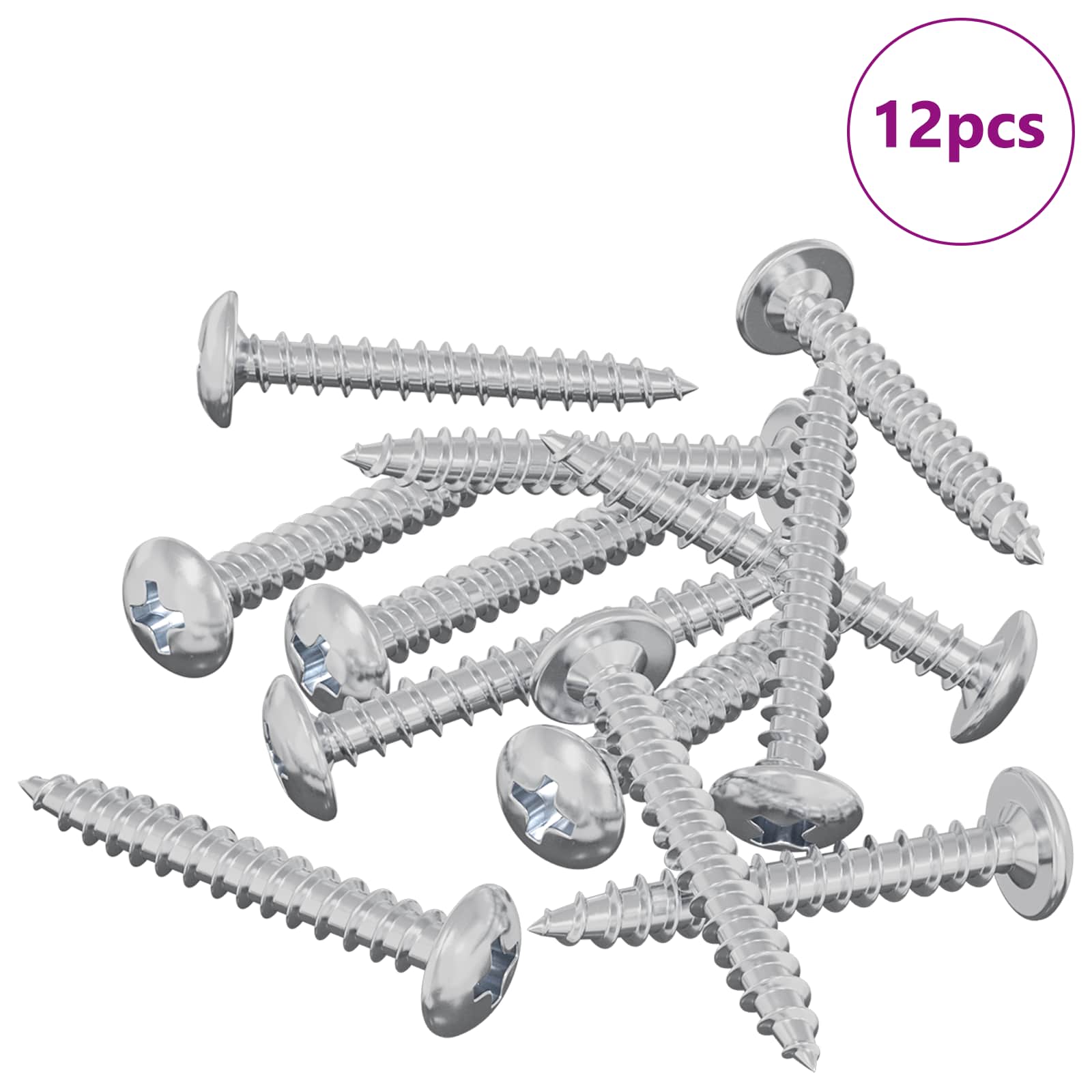 Vidaxxl vis à bois 12 pcs argent m4 x 28 mm acier