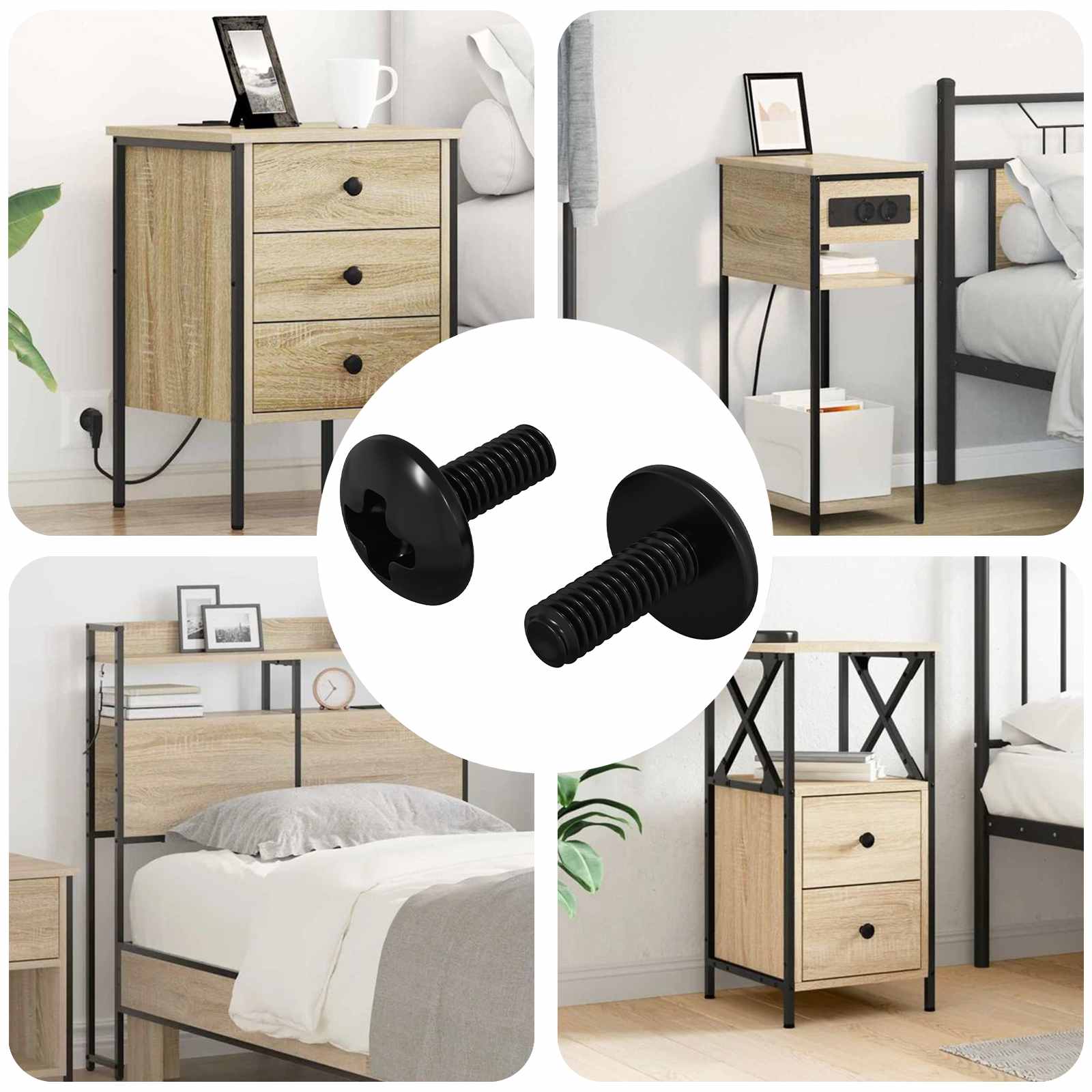 Vidaxx vis à manchon 2 pcs noir m4 x 10 mm acier