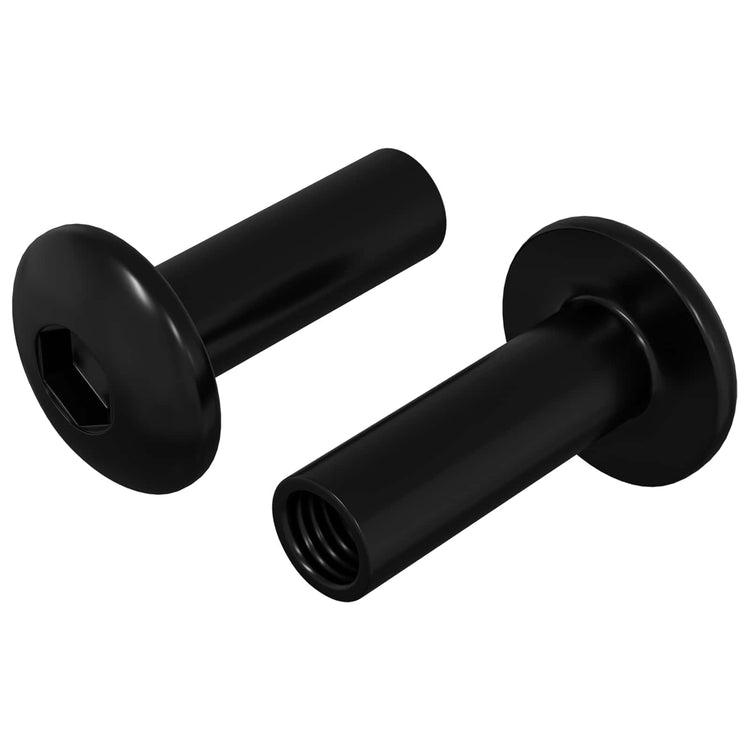 Vidaxl écrous à manchon 2 pcs noir m4 x 14,5 mm fer