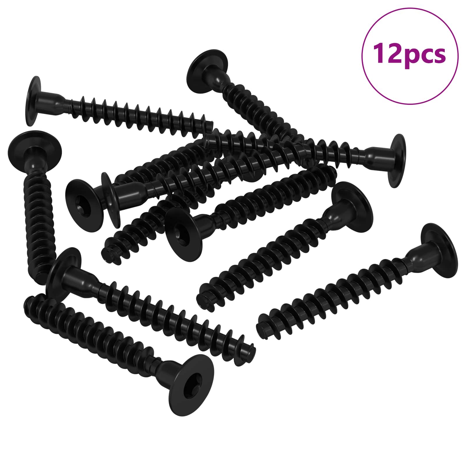 VidaXL vis à tête creuse 12 pcs noir m5 x 40 mm fer