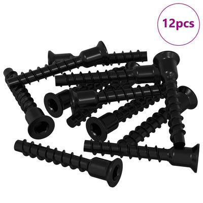 VidaXL vis à tête creuse 12 pcs noir 7 x 40 mm fer
