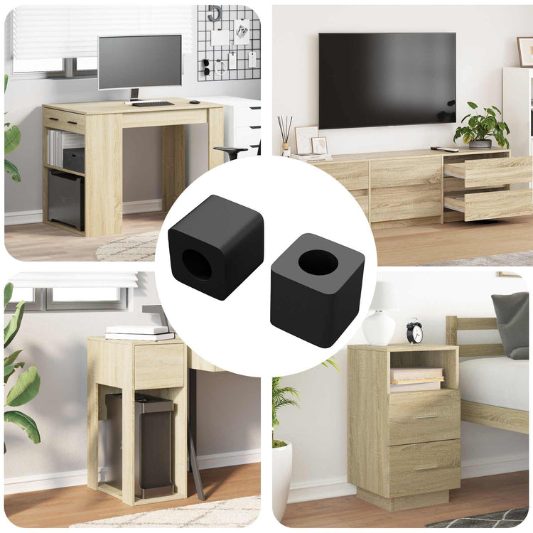 Vidaxxl support de tiroir 2 pcs noir 15 x 15 x 15mm pp copolymère
