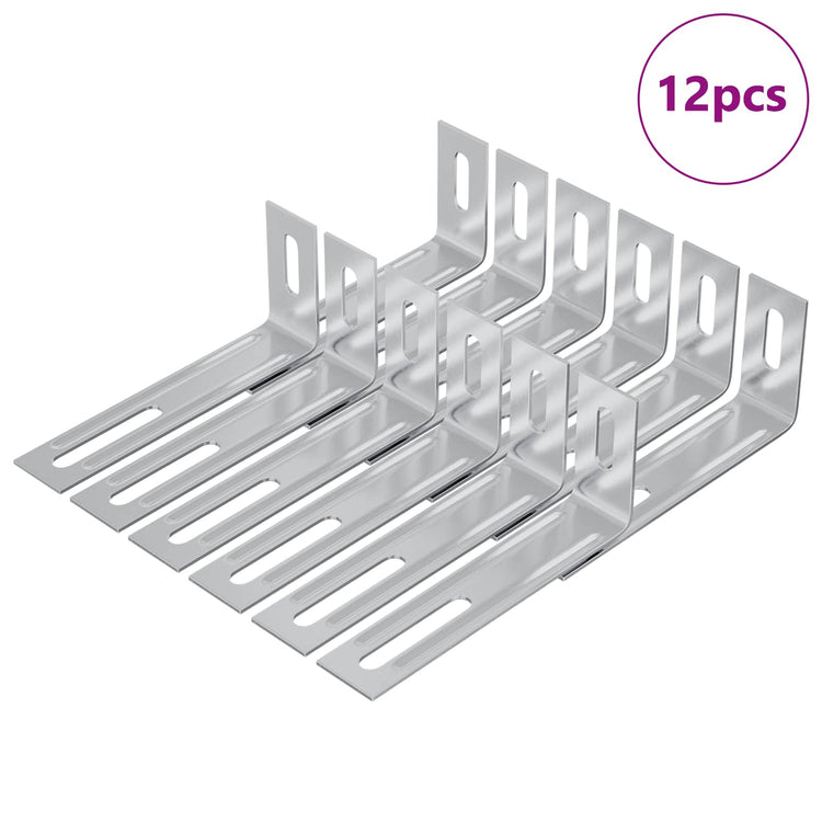 Vidaxxl support anti-basculement uni 12 pcs argent 74,5 x 15 x 32 mm fer