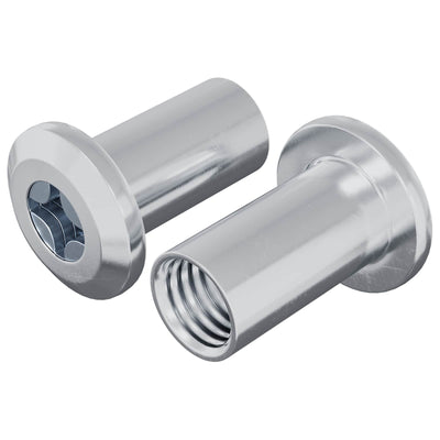 Vidaxl contre-écrou 2 pcs nickel m6 x 15 mm acier