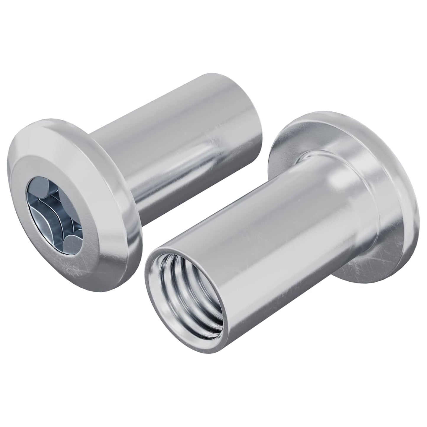 Vidaxl contre-écrou 2 pcs nickel m6 x 25 mm acier