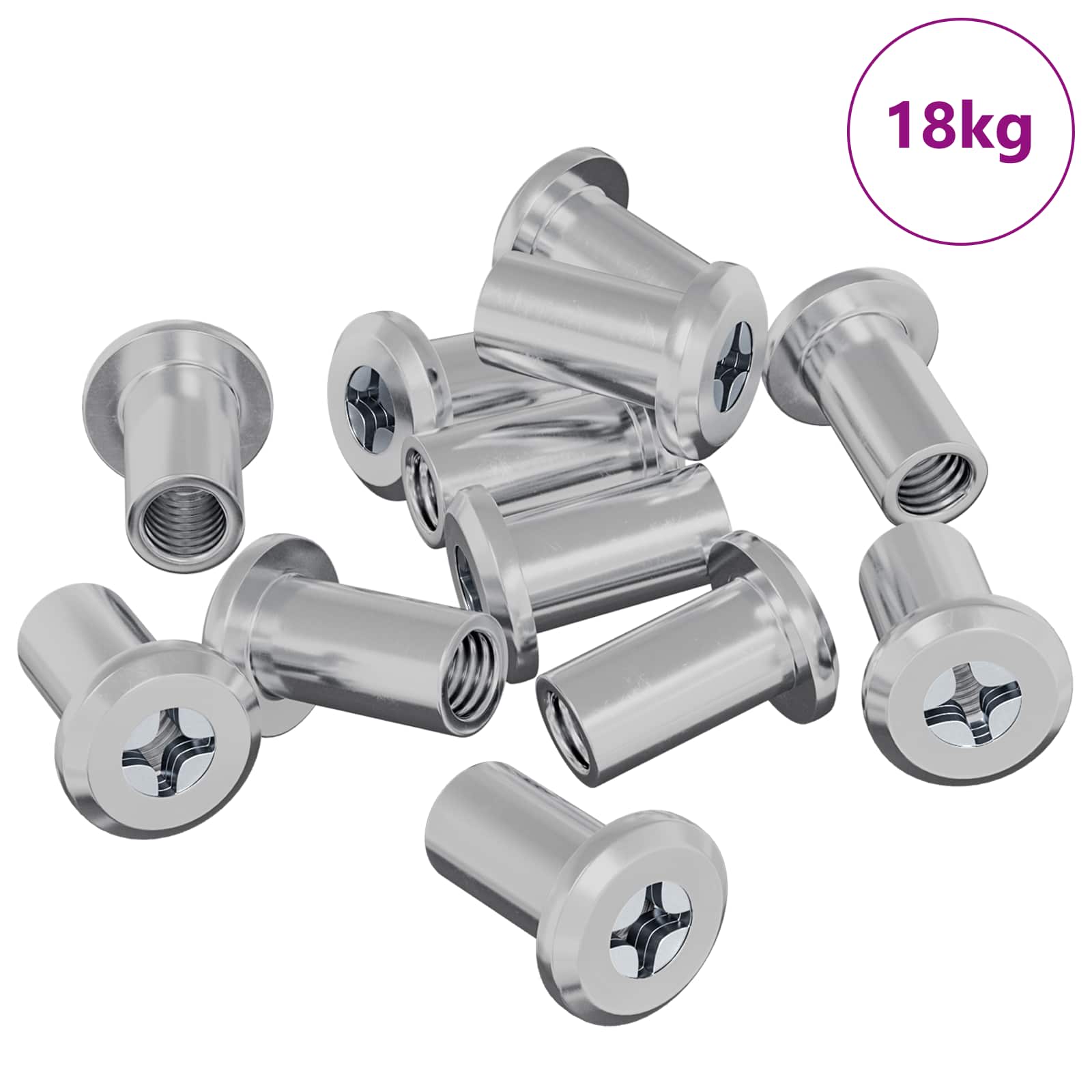 VidaXL contre-écrou 3673 pcs acier argenté
