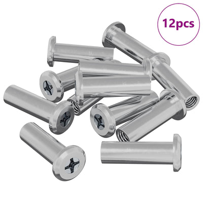 Vidaxl contre-écrou 12 pcs argent m6 x 15 mm acier
