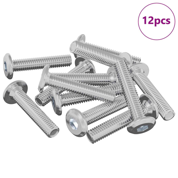 Vidaxl vis de verrouillage uni 12 pcs argent m6 x 30 mm acier
