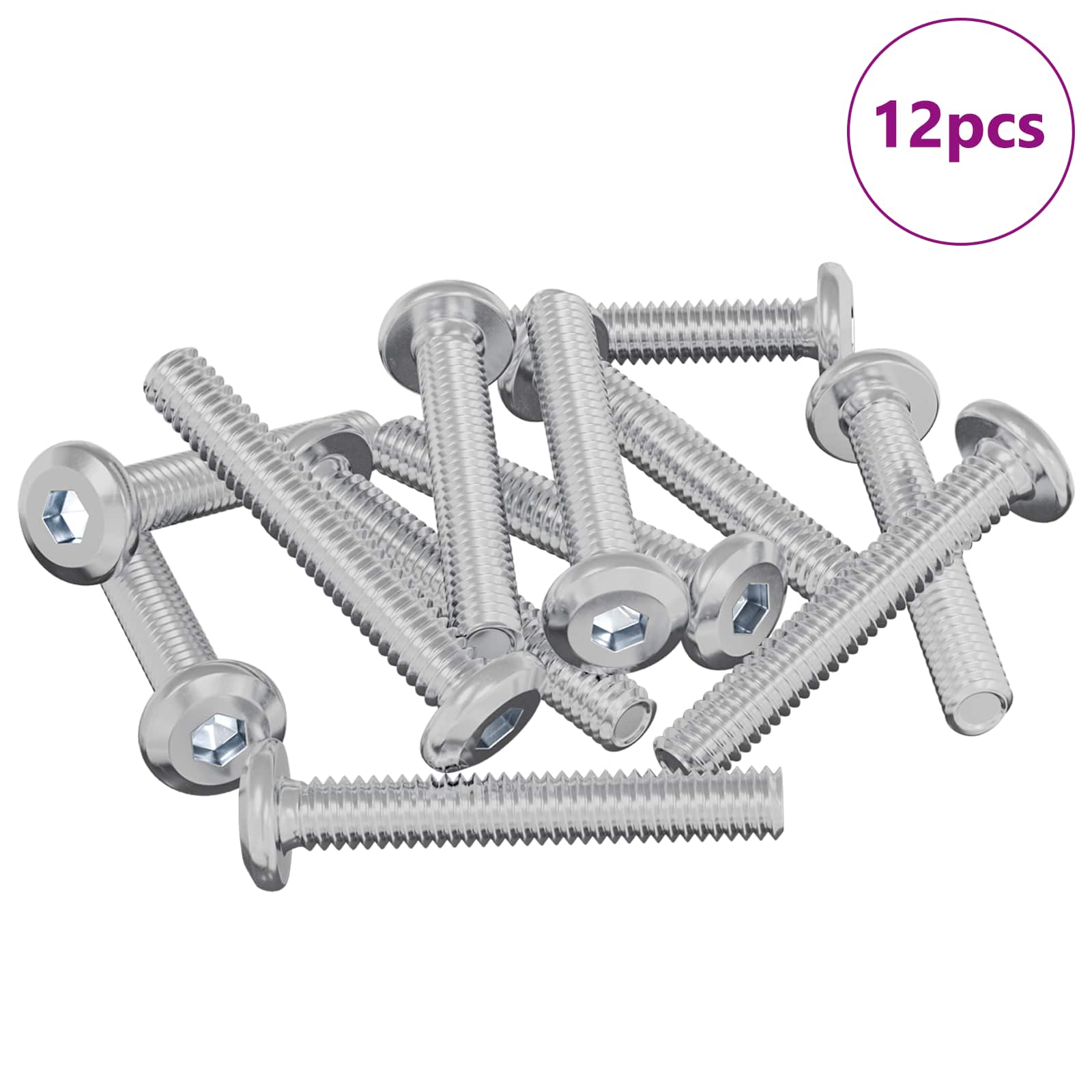Vidaxl vis de verrouillage uni 12 pcs argent m6 x 35 mm acier