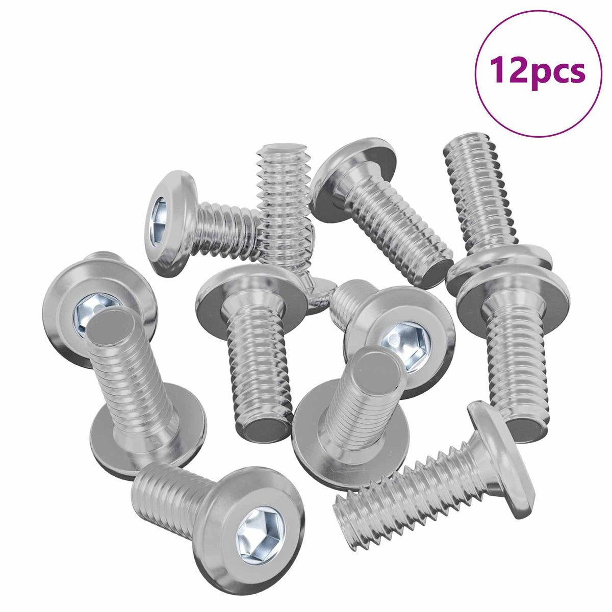 Vidaxl vis de verrouillage 12 pcs argent m6 x 15 mm acier