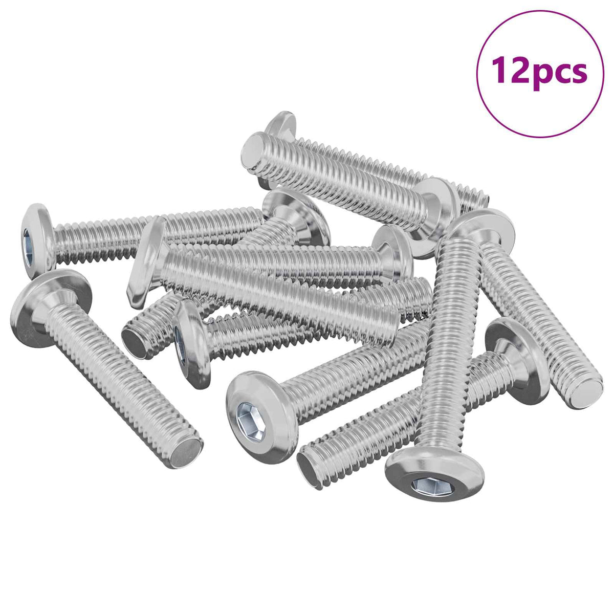 Vidaxl vis de verrouillage 12 pcs argent m6 x 35 mm acier