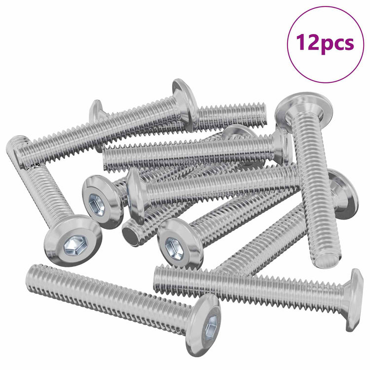Vidaxl vis de verrouillage 12 pcs argent m6 x 35 mm acier