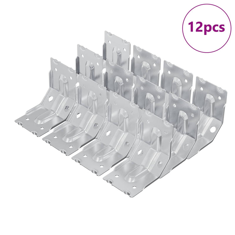 Vidaxxl support 12 pcs acier galvanisé 106 x 55 x 1,5 mm