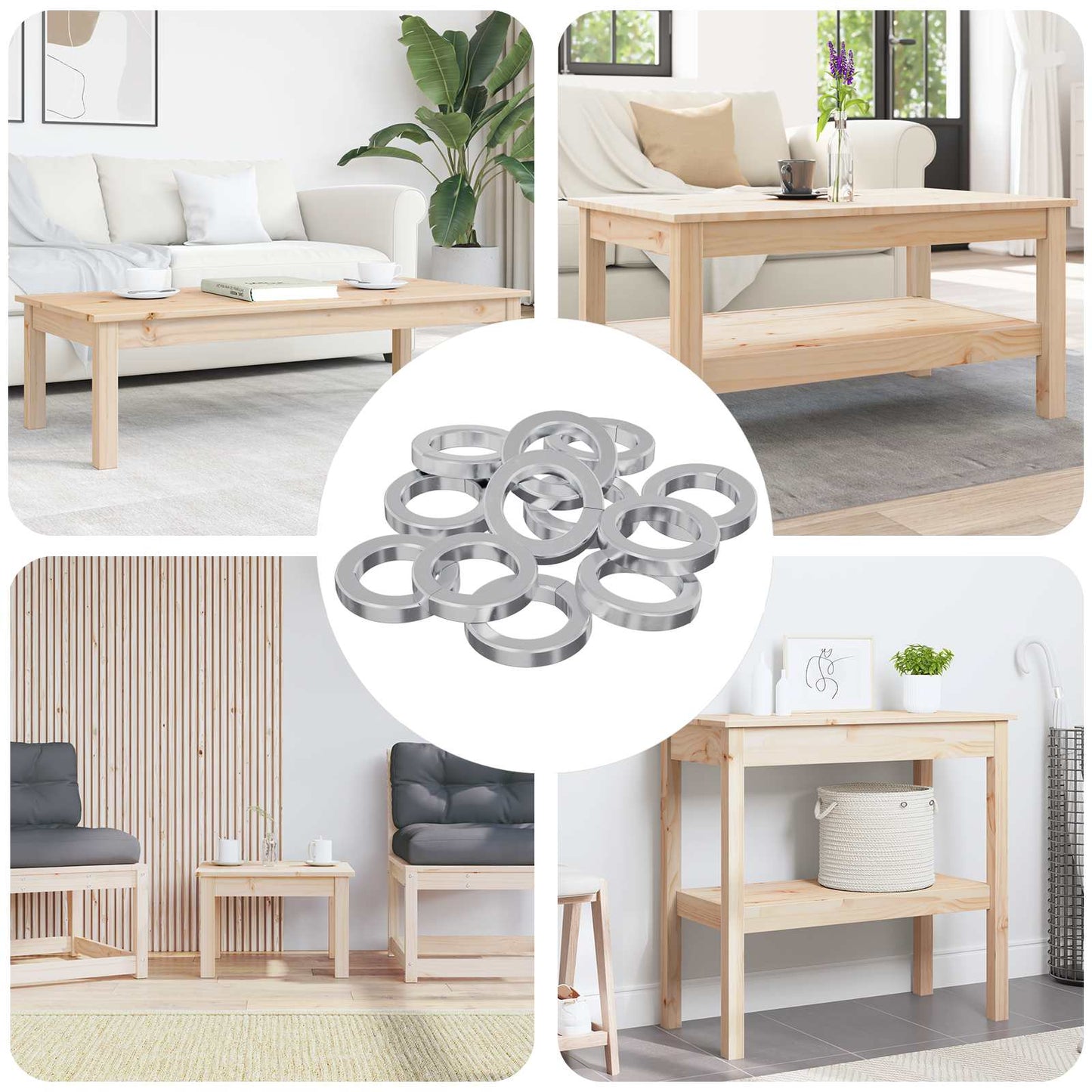 VidaXL rondelle élastique 15929 pcs fer blanc
