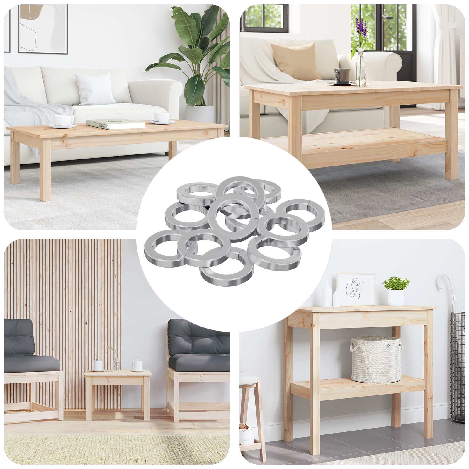 VidaXL rondelle élastique 15929 pcs fer blanc