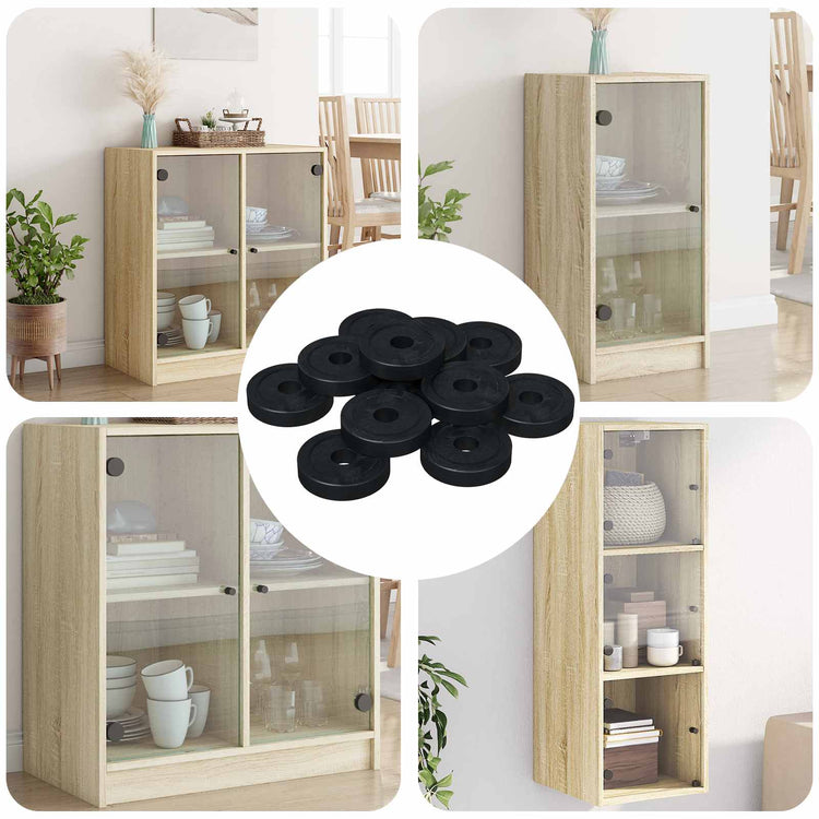 Vidaxxl adapté aux anneaux plats 12 pcs noir ∅15 x 3 mm