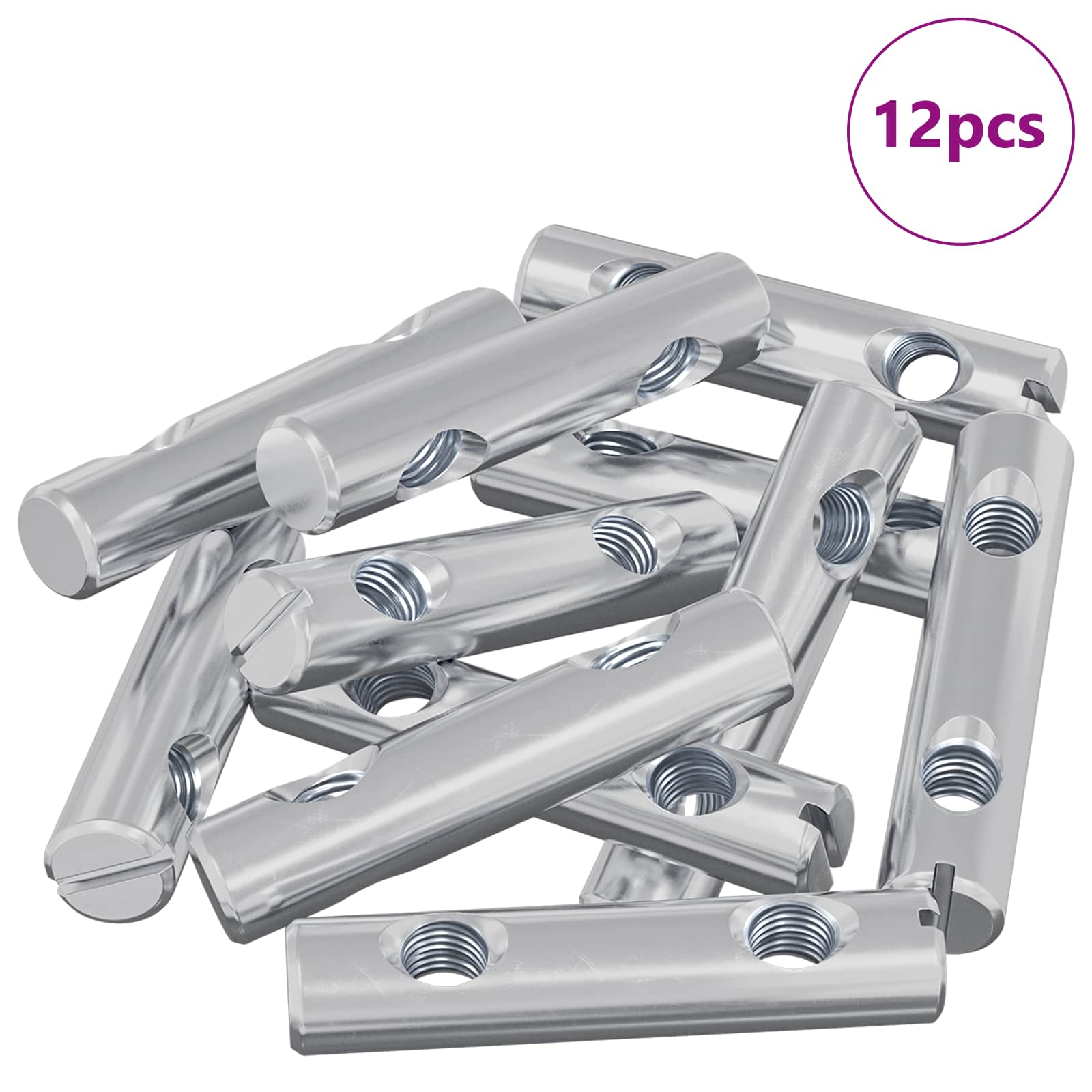 Vidaxl écrou 12 pcs fer galvanisé 60 x 12 mm