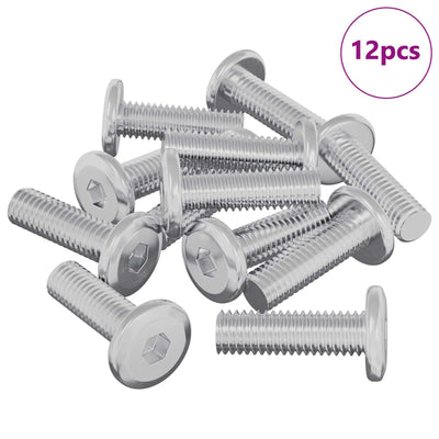 Vidaxl boulon 12 pcs argent 8 x 25 mm acier