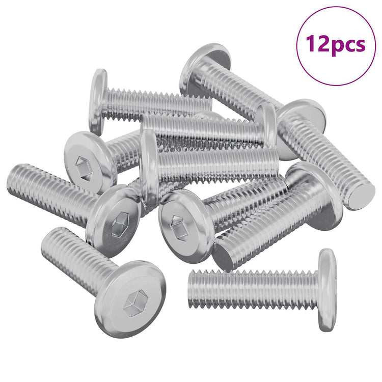 Vidaxl boulon 12 pcs argent 8 x 25 mm acier