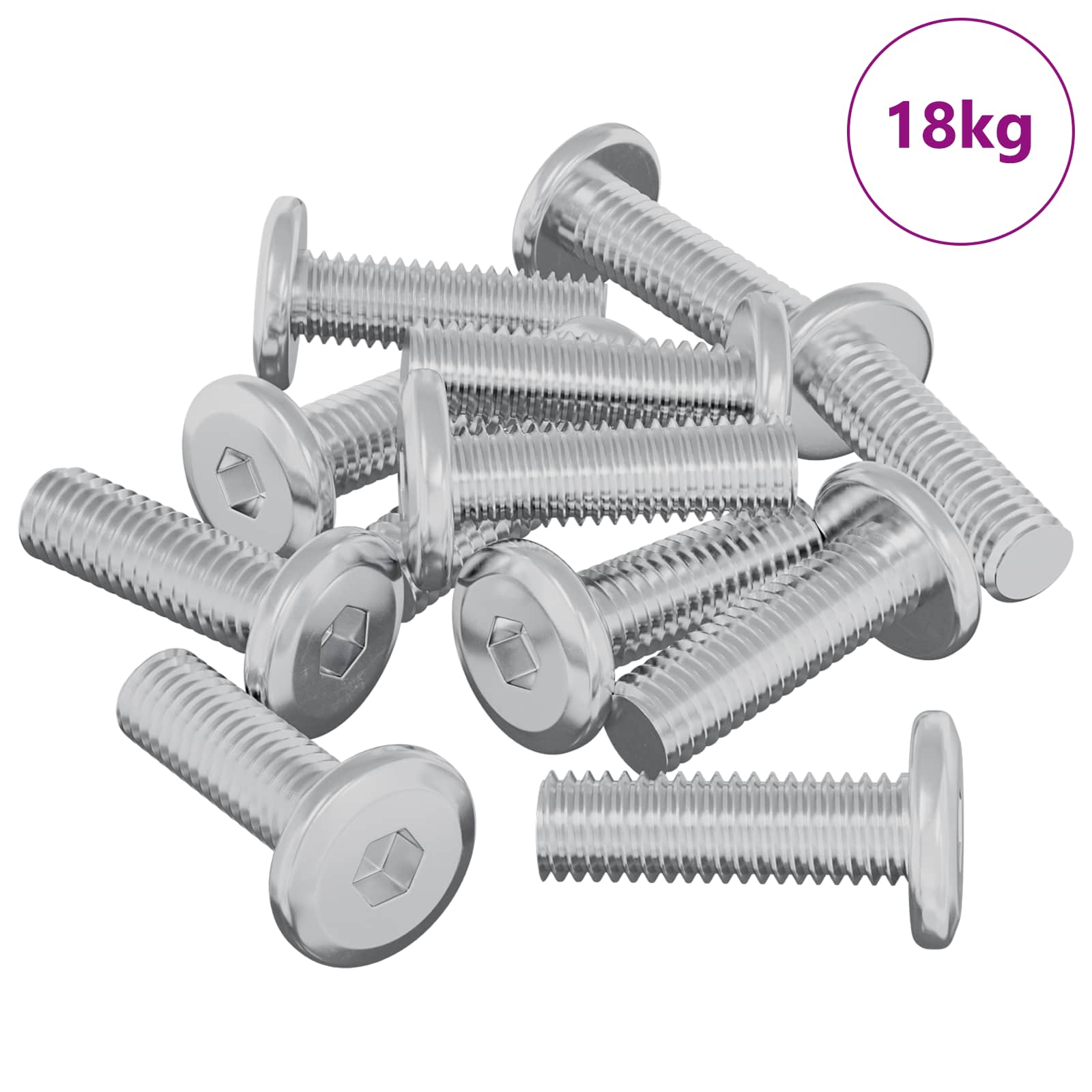 Vidaxl boulon 1593 pcs argent 8 x 25 mm acier