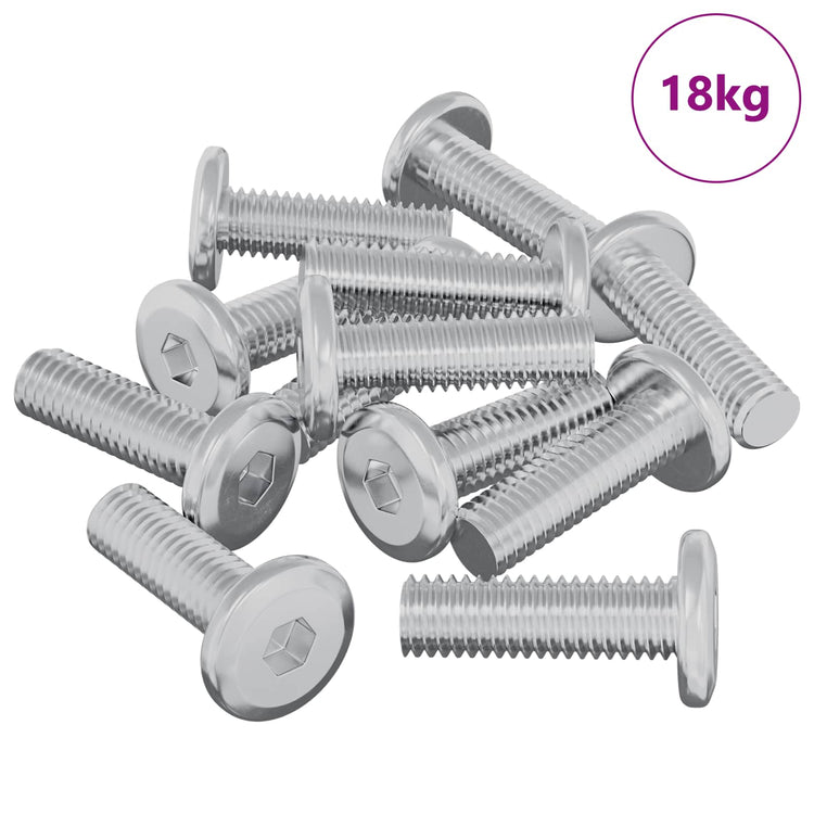 Vidaxl boulon 1593 pcs argent 8 x 25 mm acier