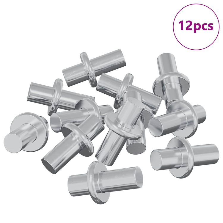 Vidaxxl crochet d'étagère 12 pcs argent 8,6 x 8,6 x 14,6 mm acier
