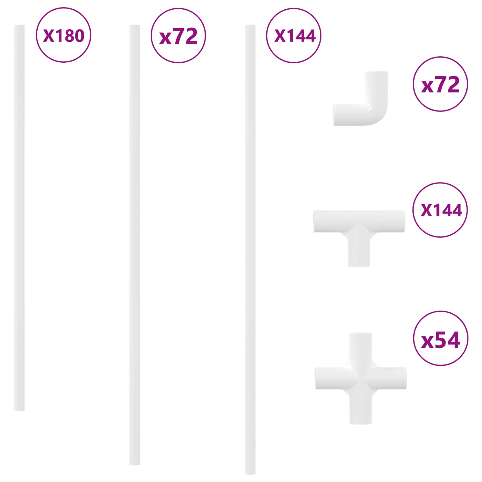 Vidaxxl tuyau pvc 29 pcs blanc pp et pe