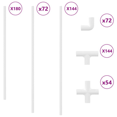 Vidaxxl tuyau pvc 29 pcs blanc pp et pe