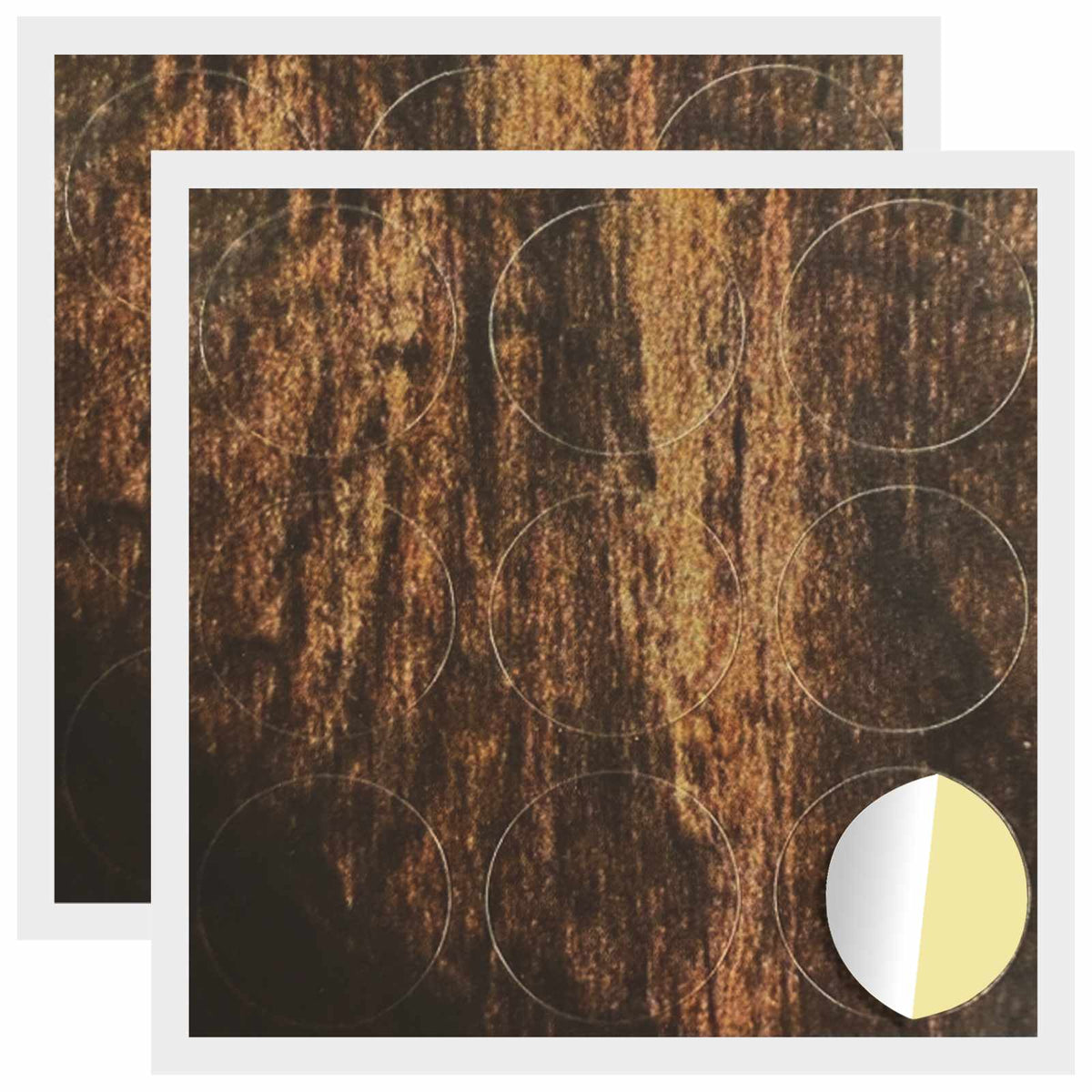 Vidaxx cache-vis autocollant 2 pcs vieux bois ø 20 x 0,5 mm