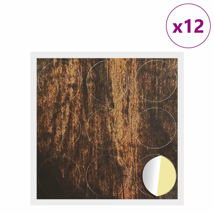 Vidaxx cache-vis autocollant 12 pcs vieux bois ø 20 x 0,5 mm