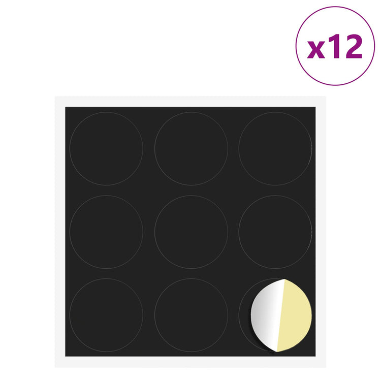 Vidaxx cache-vis autocollant 12 pcs noir ø 20 x 0,5 mm