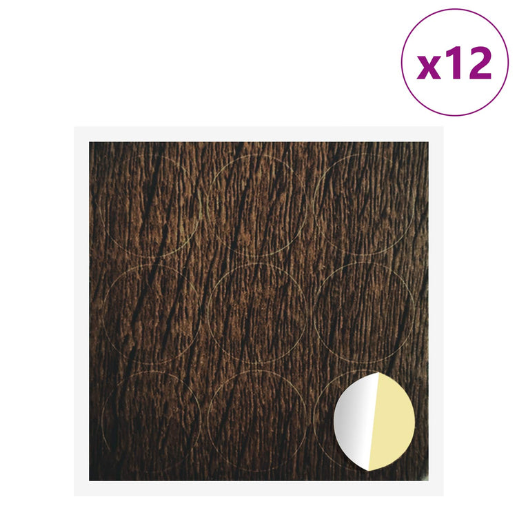 Vidaxx cache-vis autocollant 12 pcs chêne brun ø 20 x 0,5 mm