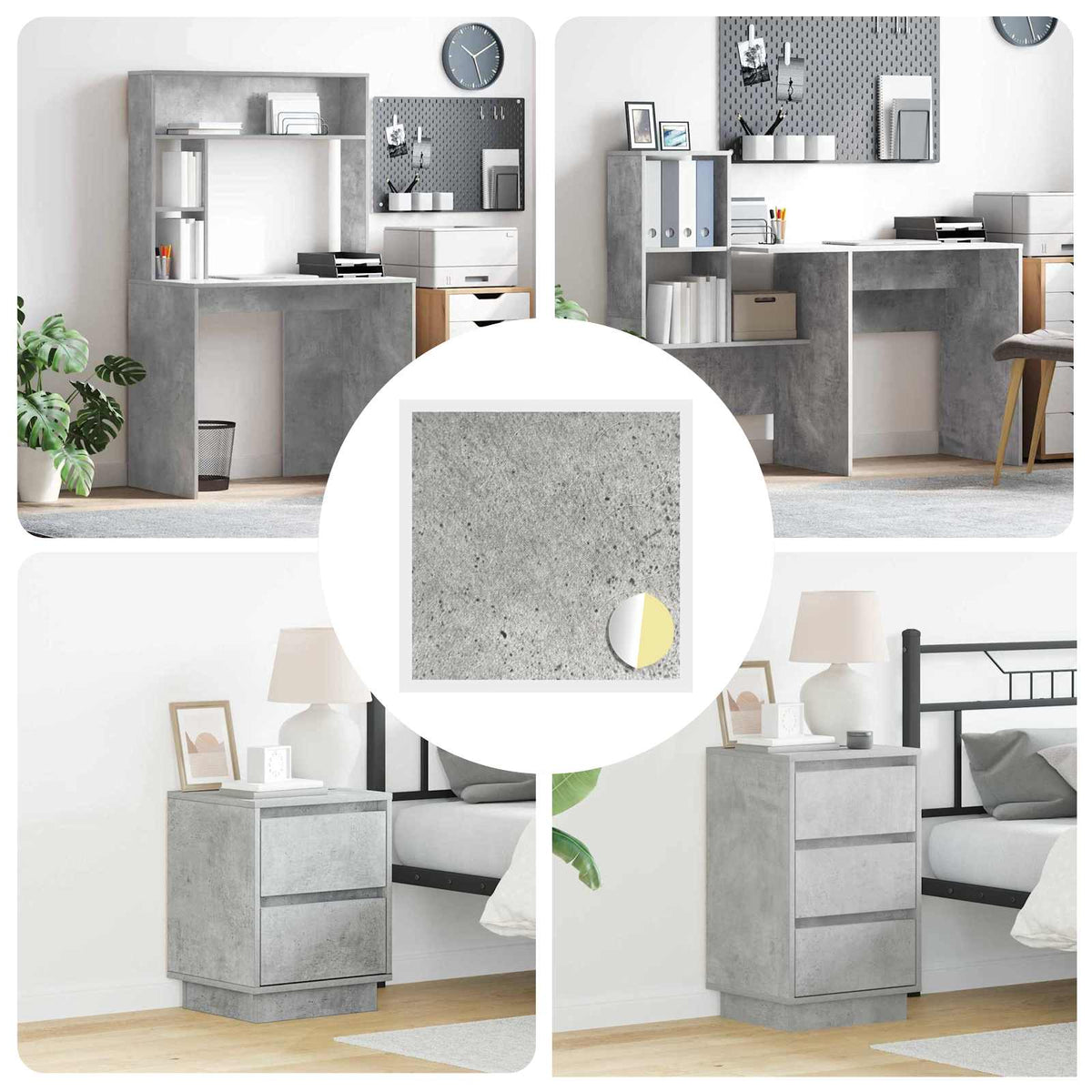 Vidaxx cache-vis autocollant 12 pcs gris béton ø 20 x 0,5 mm