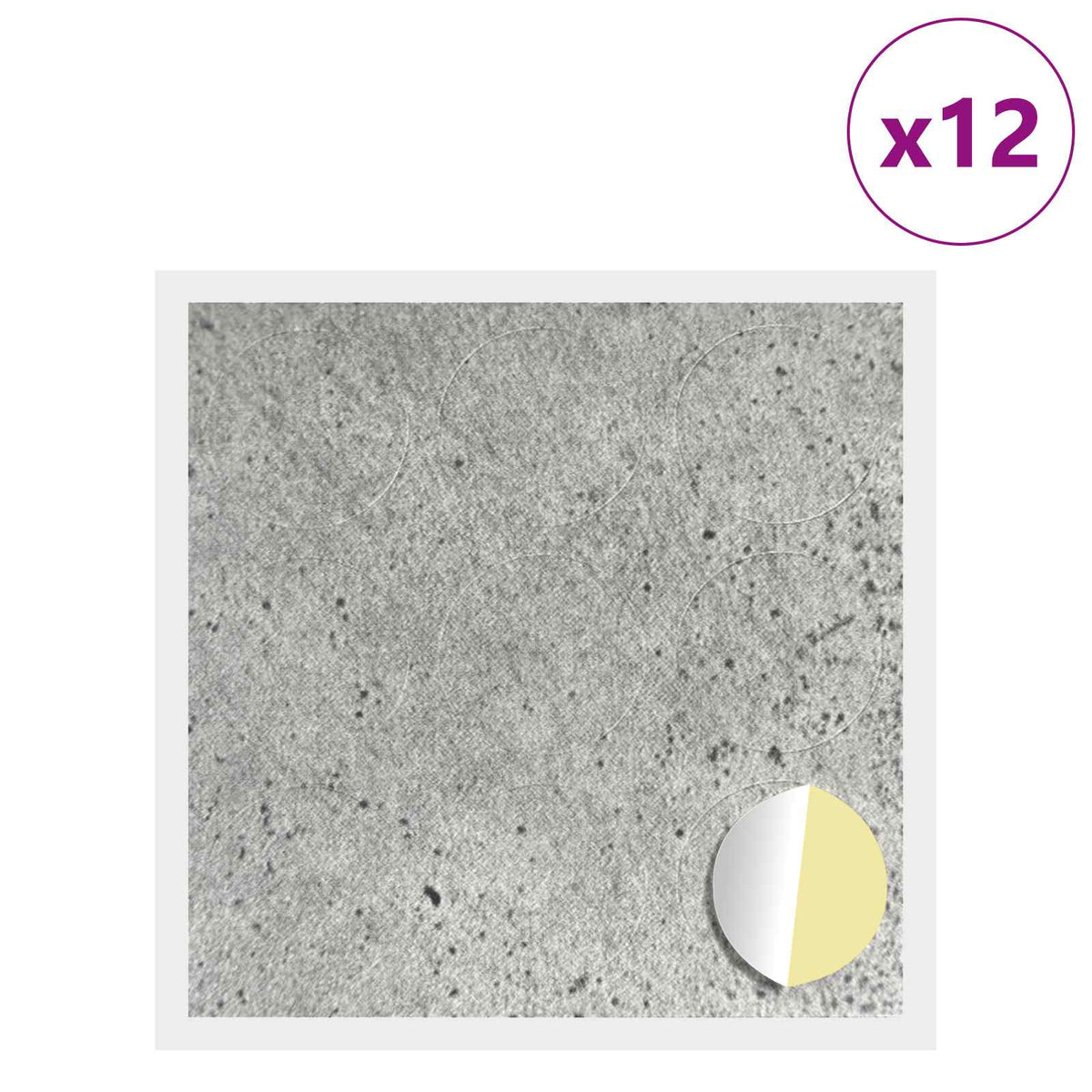 Vidaxx cache-vis autocollant 12 pcs gris béton ø 20 x 0,5 mm