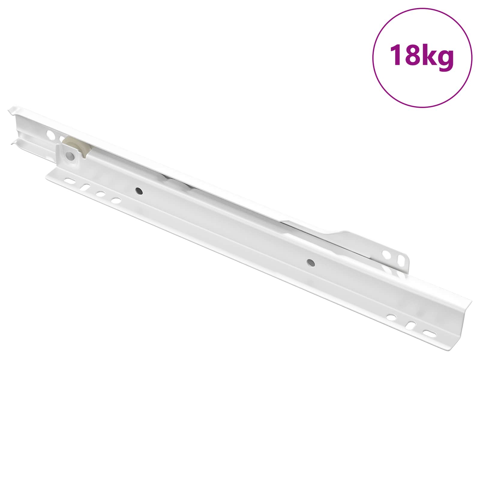 VidaXL guide de tiroir 87 pcs acier blanc