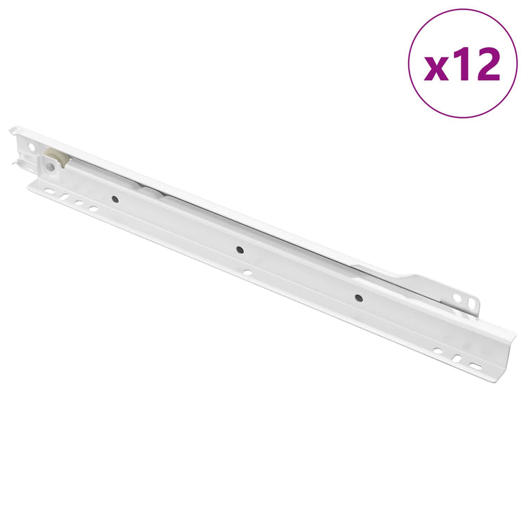 Vidaxx guide de tiroir 12 pcs blanc 300 mm acier