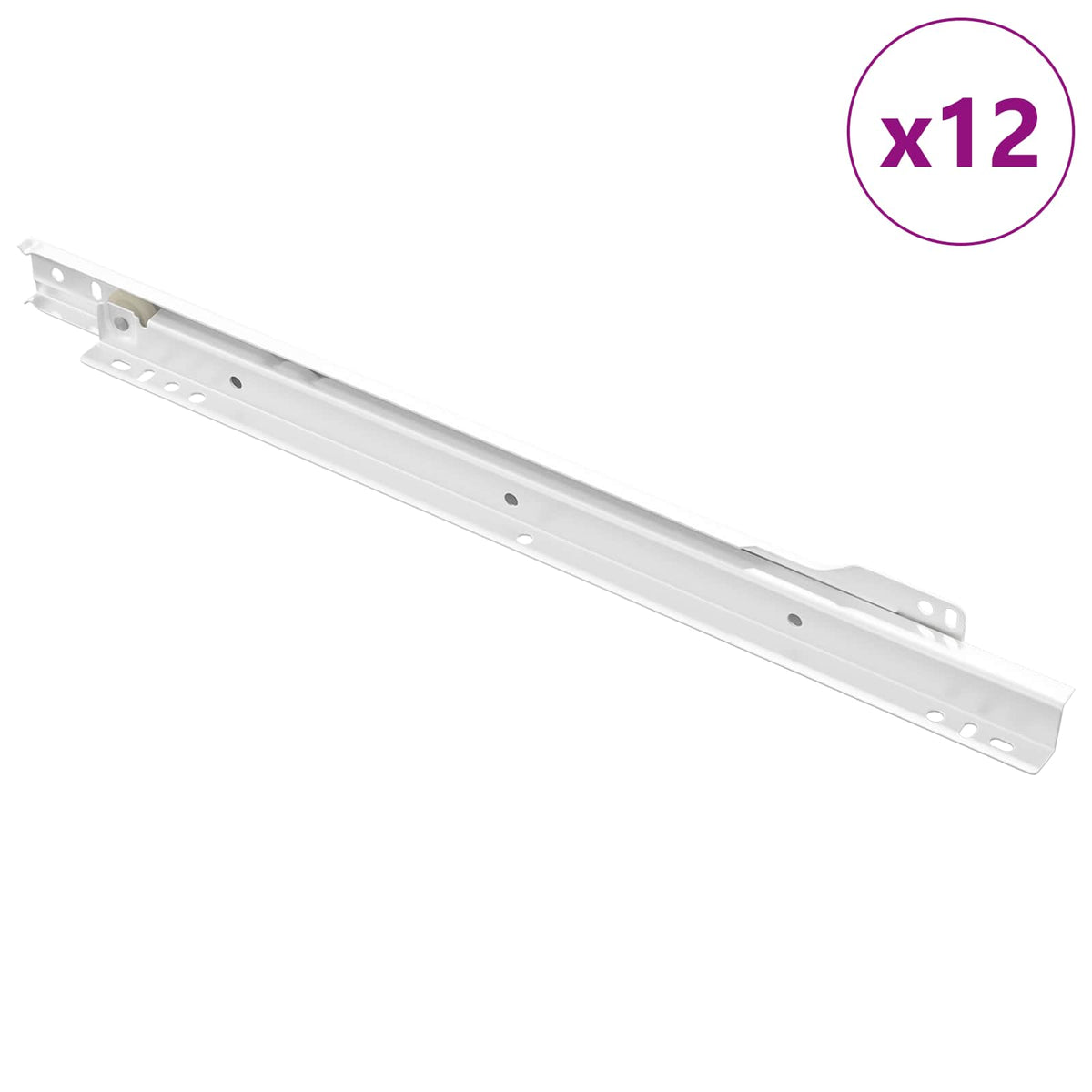 Vidaxx guide de tiroir 12 pcs blanc 350 mm acier