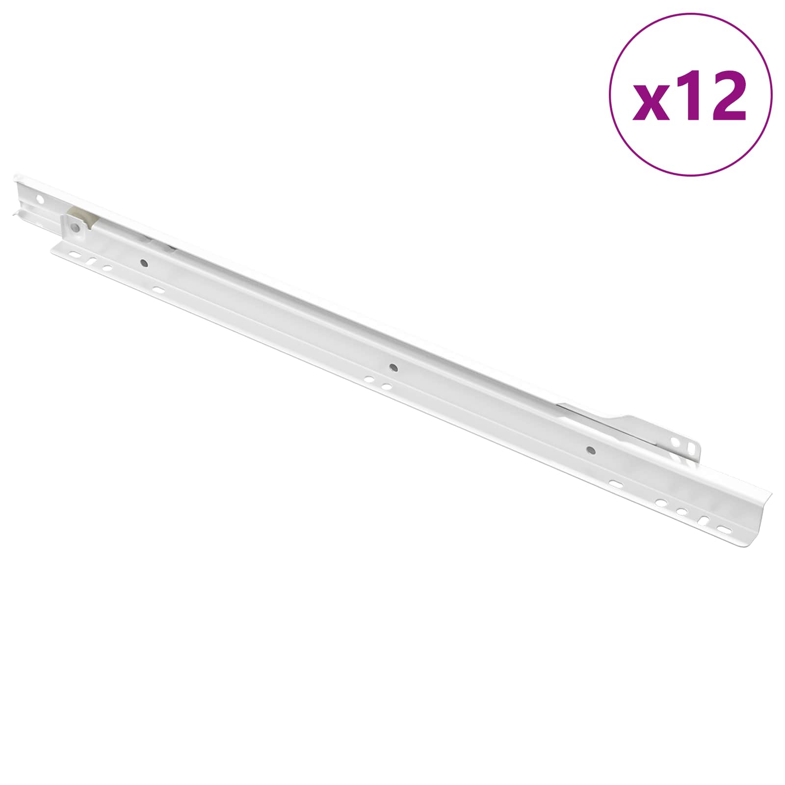 Vidaxx guide de tiroir 12 pcs blanc 400 mm acier
